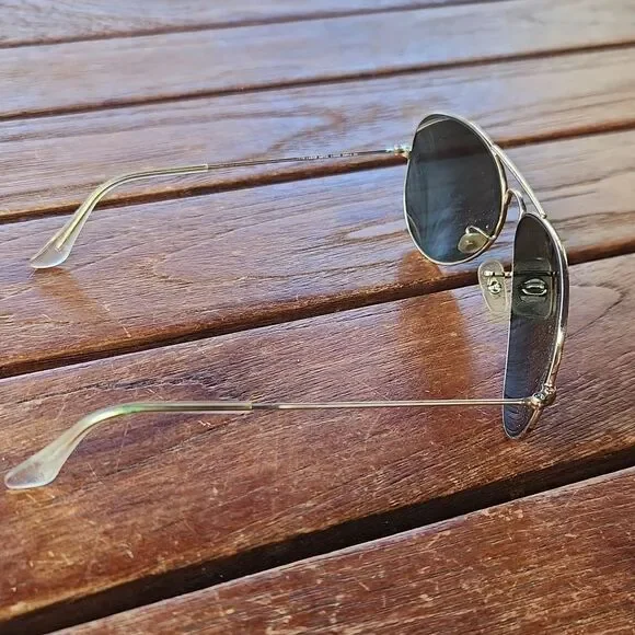 Ray Ban Aviatir Sunglasses Gold Tone Frame - Picture 4 of 5